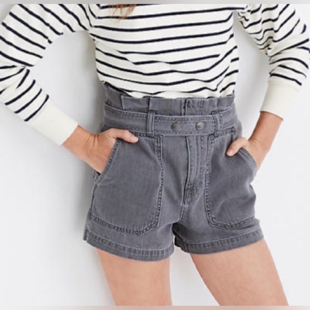 Madewell Charcoal High-Waisted Women's Shorts - Picture 2 of 10